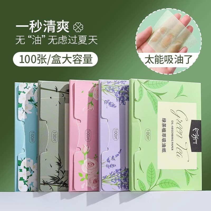 Papel absorvente de óleo facial controle de óleo maquiagem feminina primavera verão refrescante fragrância portátil dese