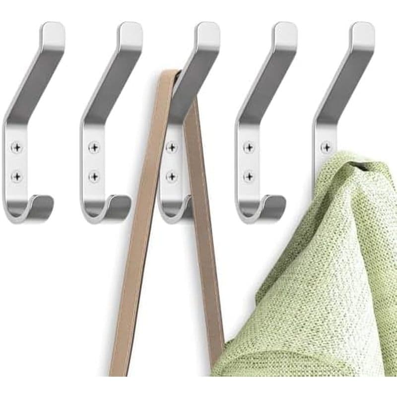 Suporte De Parede Para Cabide GlazieVault-Aço Inoxidável (2 Pacotes)-Ganchos Resistentes Chapéus , Toalhas , Roupões , J