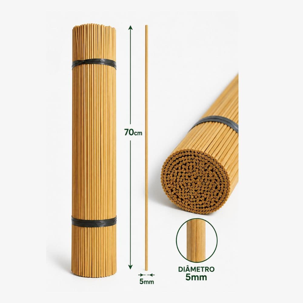 Varetas de Bambu Mossô 70cm x 5mm -  200 Unidades