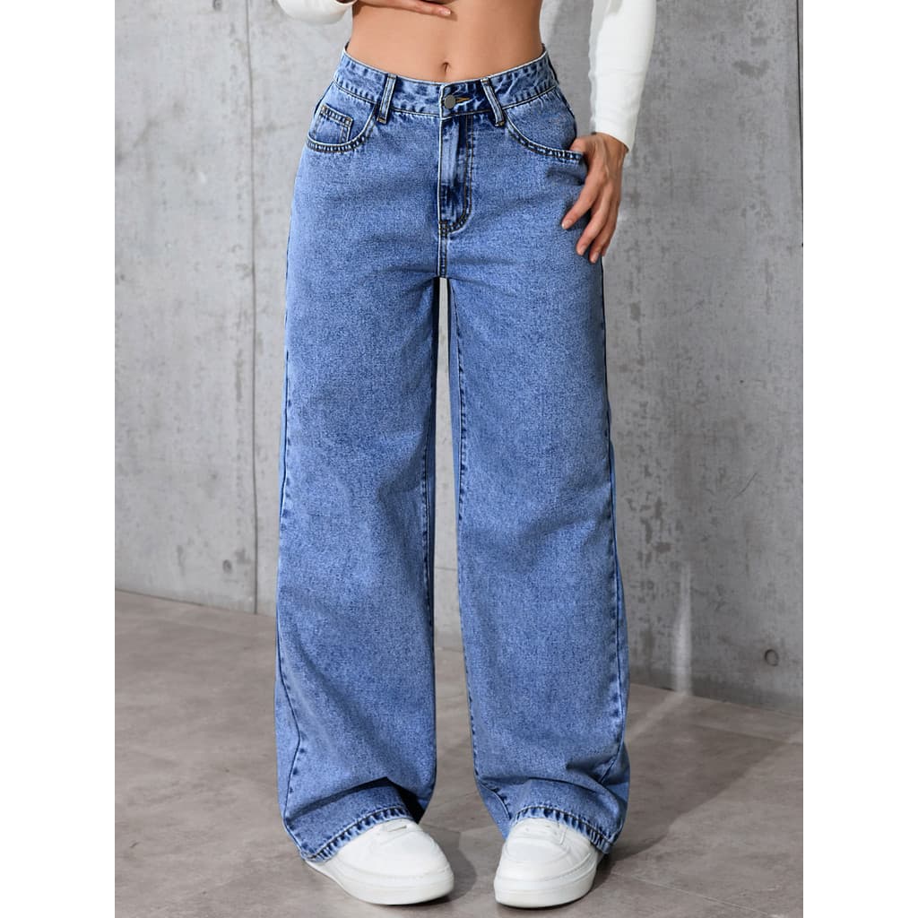 Calça Jeans americana de perna larga, feminina, solta, mais fina, reta, esfregão, calça Jeans