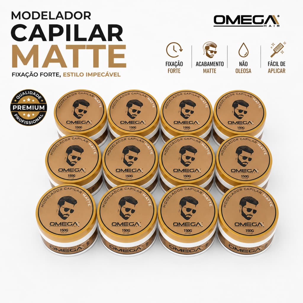 Kit Cera Modeladora Capilar Efeito Matte Incolor Omega Hair 150g