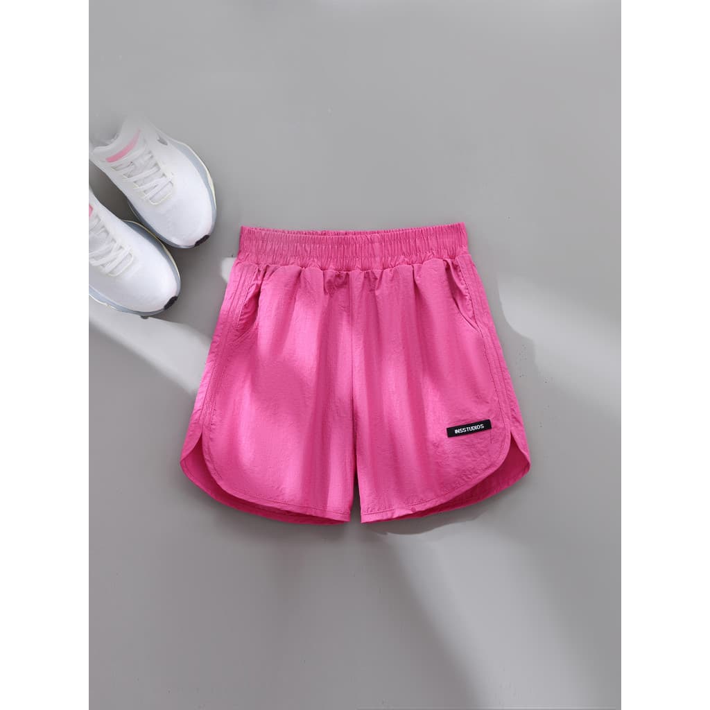 Shorts esportivos femininos verão 2026 novo estilo Anti-exposição falso de duas peças cinco pontos calças de secagem ráp