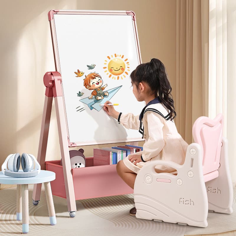 Crianças Graffiti magnético dupla face apagável Manual doméstico suporte-estilo pequeno quadro negro bebê escrita ensino