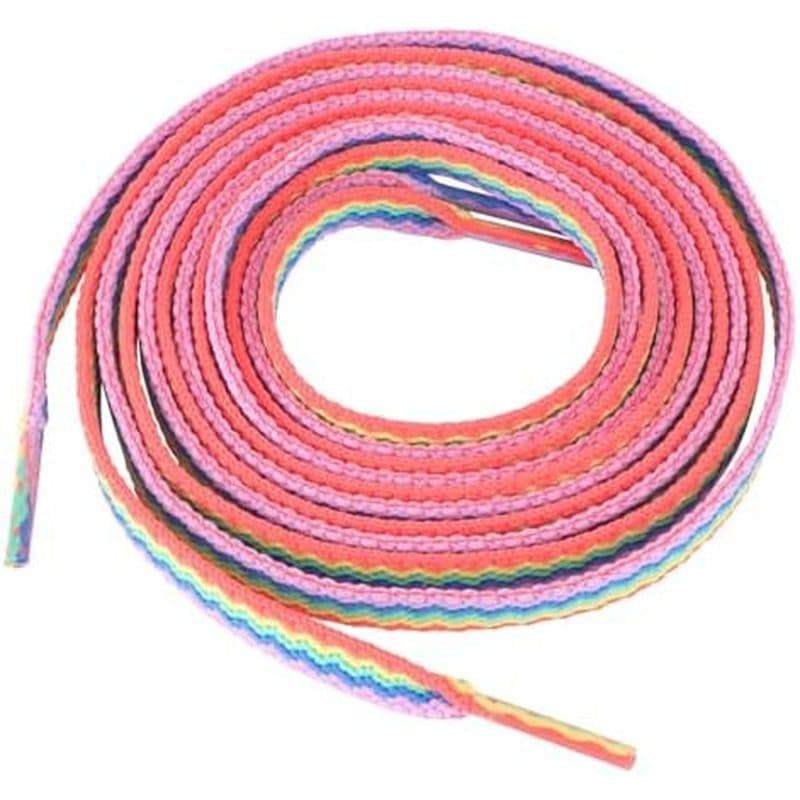 Uonlytech 3d Arco-Íris Cadarços Planos Brilhantes Sapato Gravata 160cm Para Tênis Sapatos Esportivos Casuais Colorido Li