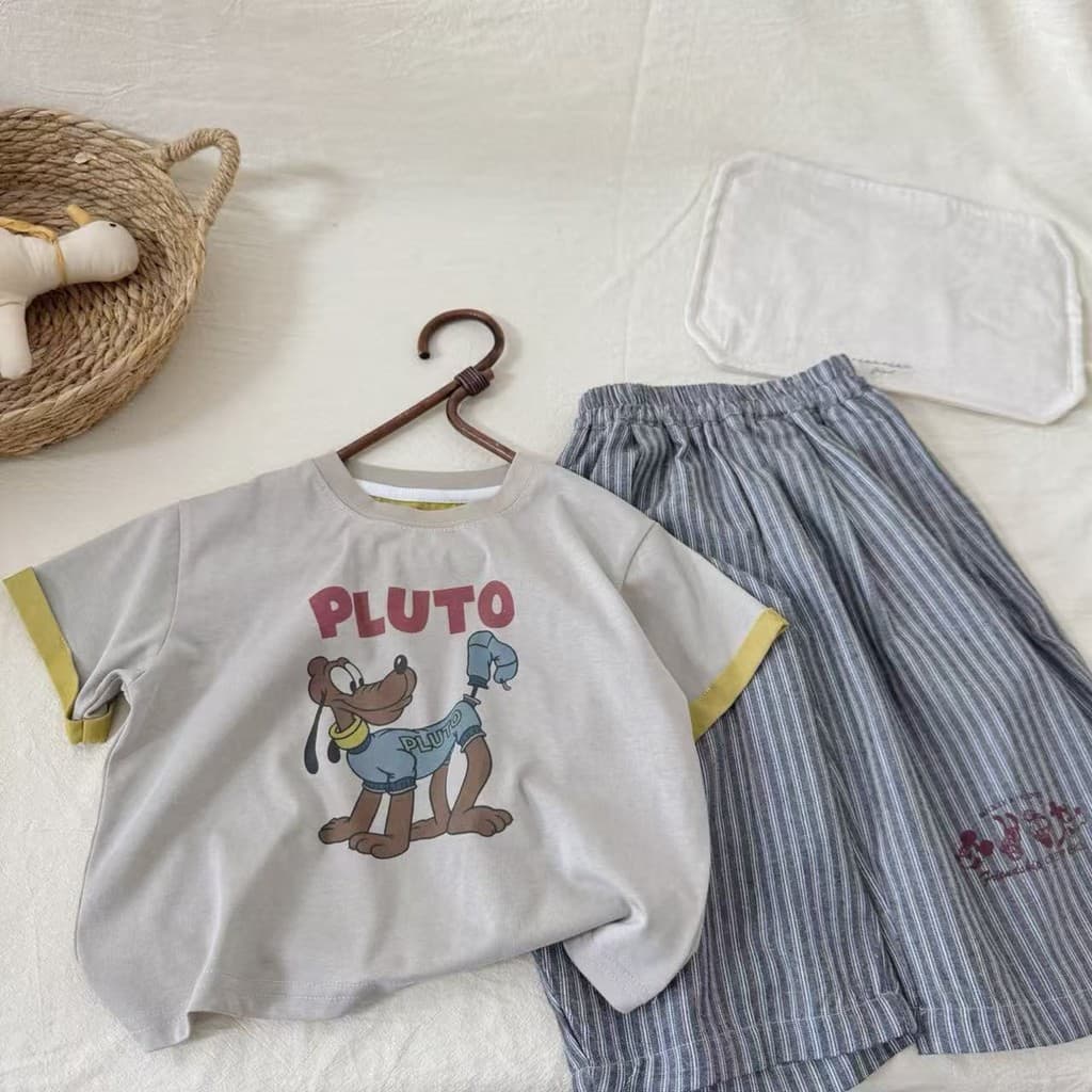 Marca roupas infantis versão coreana meninos de manga curta em torno do pescoço dos desenhos animados camiseta crianças