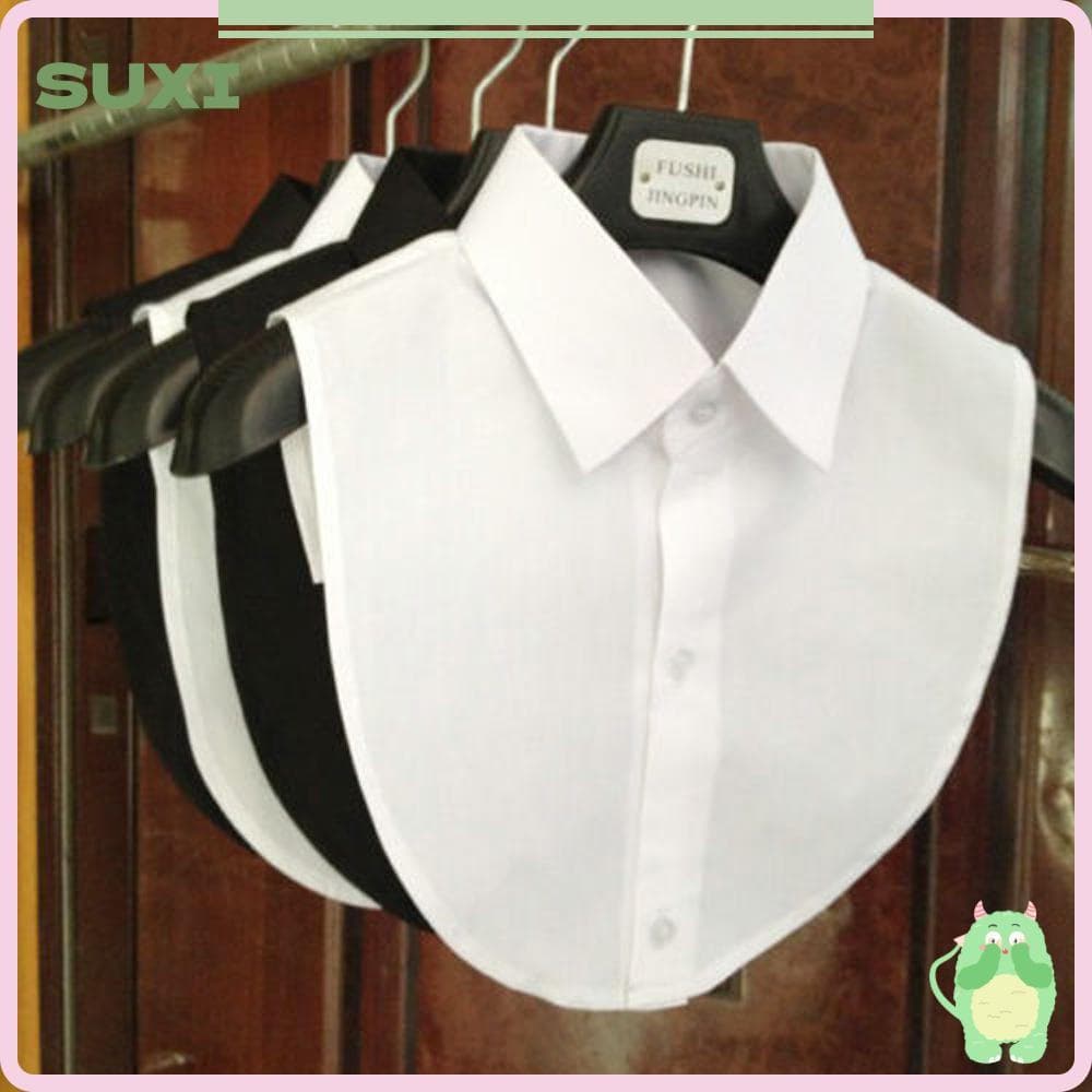 Blusa De Gola Falsa Feminina Acessórios De Roupas Da Moda Vintage Solid Blouse False Collar Shirt Cotton Lace