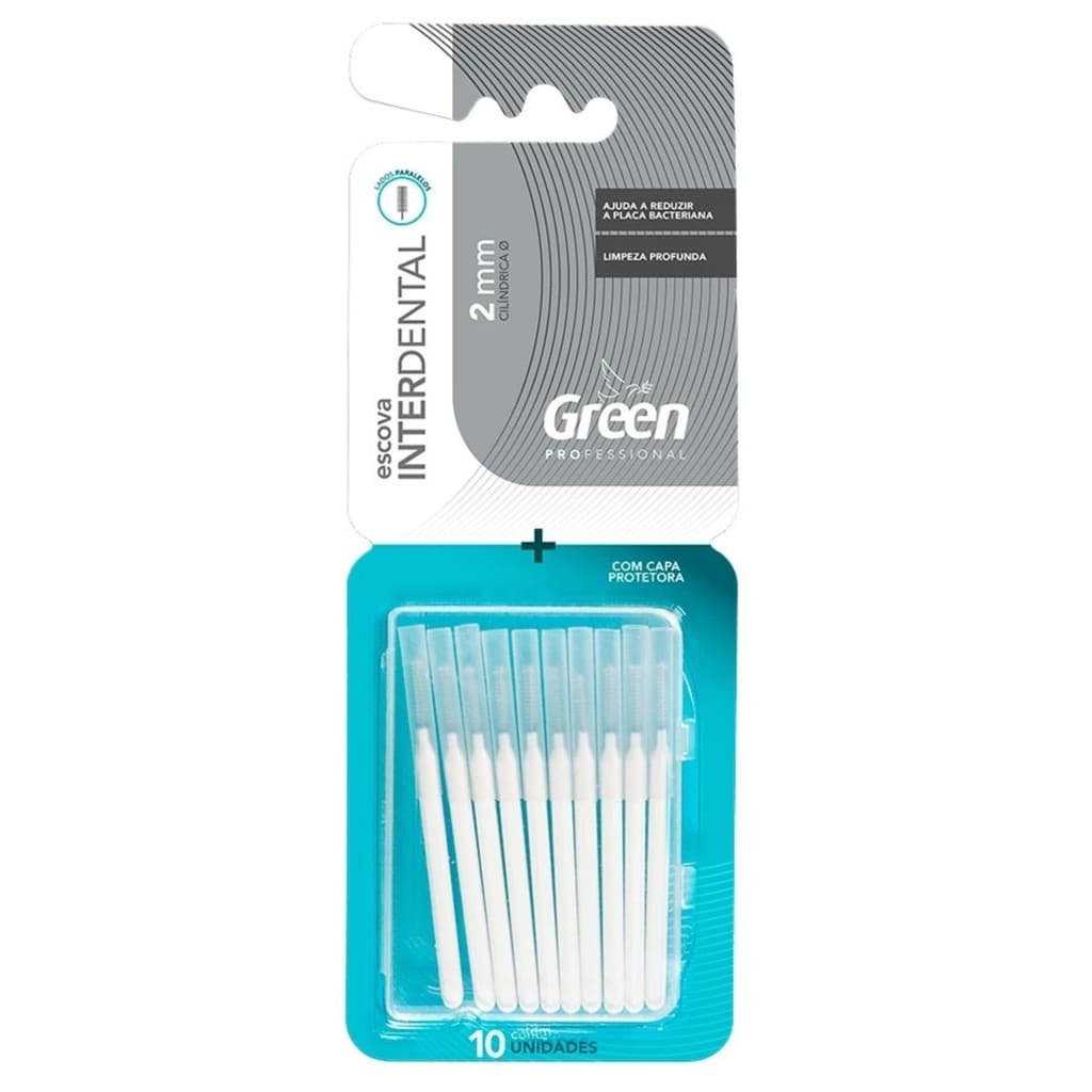 Escova Interdental Cilíndrica 2mm - 10 unidades - Green