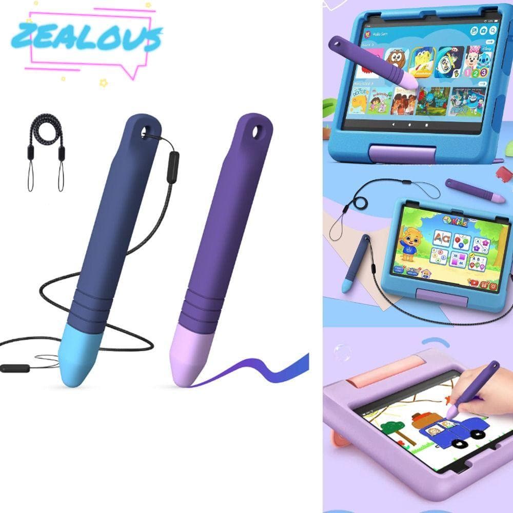 Canetas Stylus Adequadas Para Crianças ZEALOUSSS , Tablet Com Telas De Toque De Silicone , Caneta Capacitiva Anti-Rolame