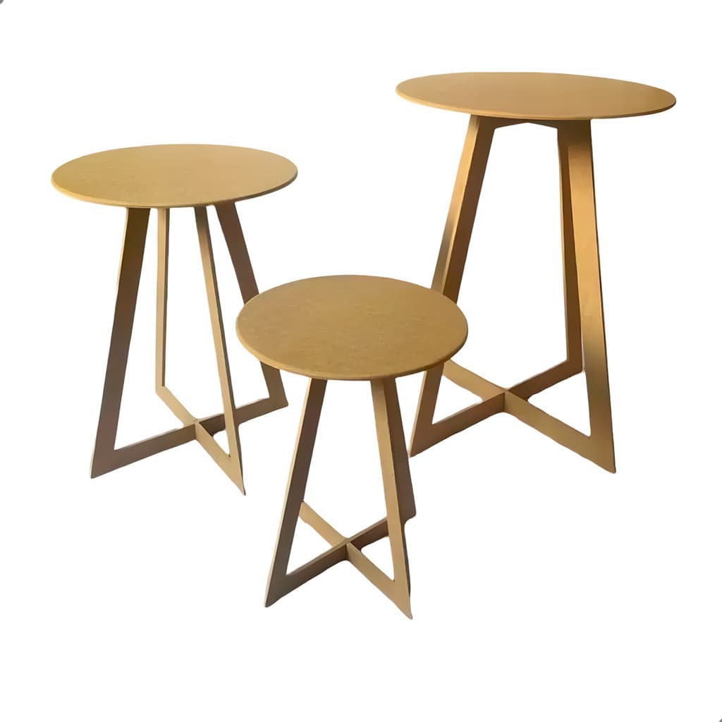 Trio Mesas Triangulo MDF Cru Festa Evento Decoracao Ambientes