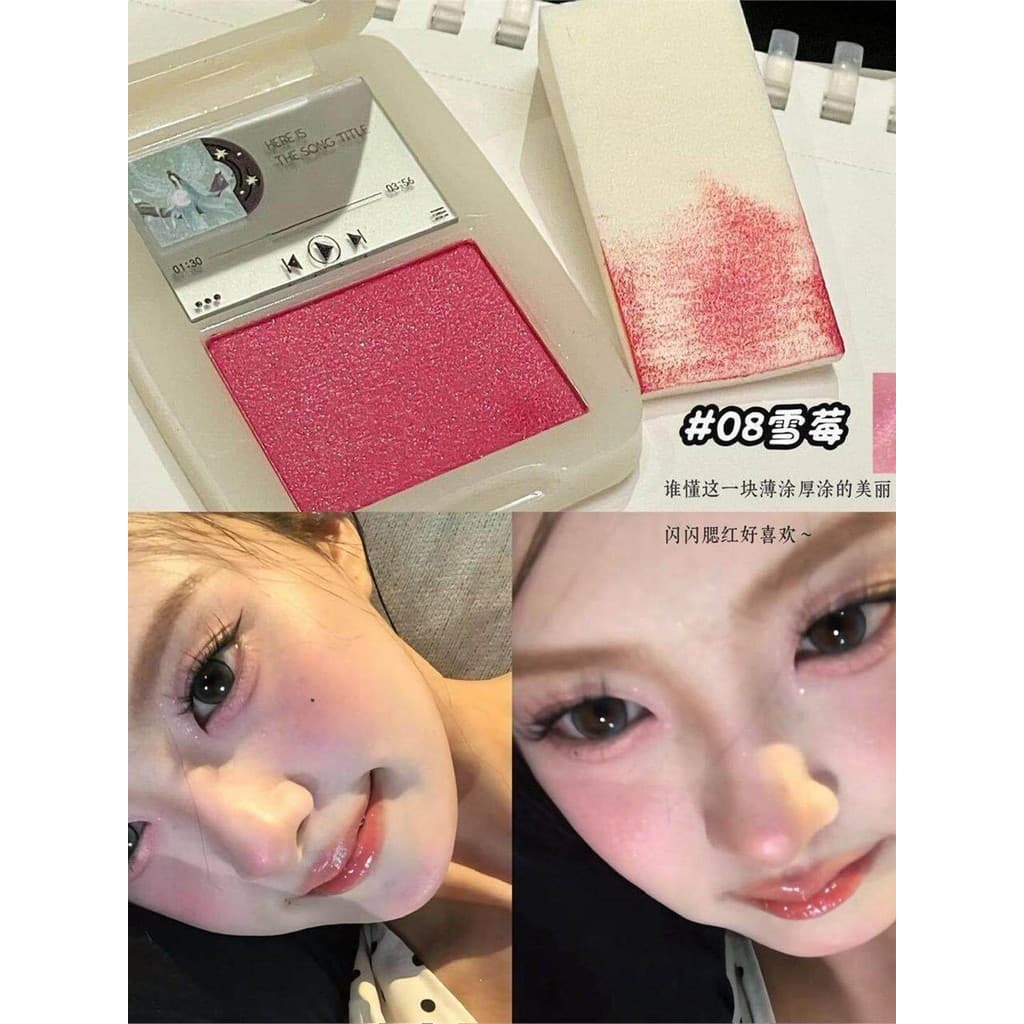 Fino piscando destaque blush creme MP3 blush 2026 novo estilo de venda quente Super fácil de usar Snowberry fosco encolh