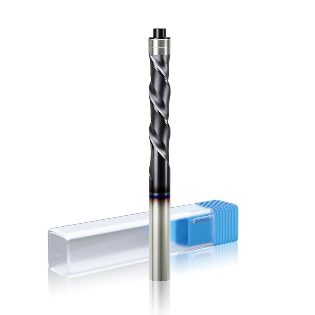 Broca de Corte Inferior em Espiral CSOOM com Rolamento de Esferas Duplo, Haste de 1/4" e Comprimento de Corte de 1-1/8",