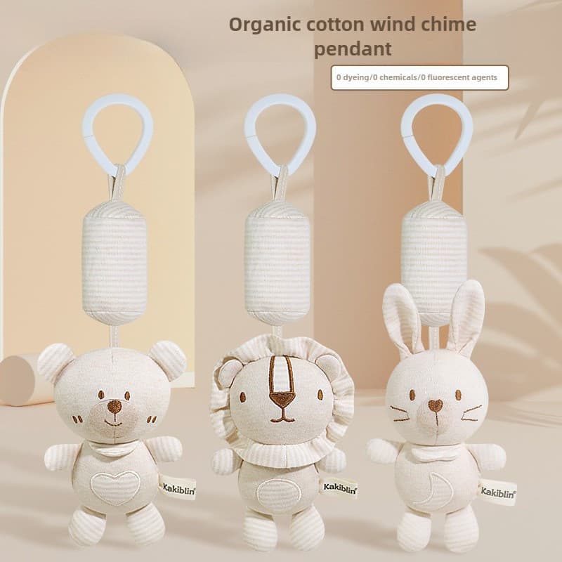 Brinquedo De Chocalho De Algodão Orgânico Feito À Mão-Presente De Desenvolvimento Multisensorial Para Recém-Nascidos