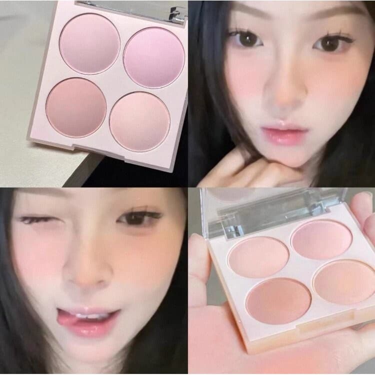 Melão Cremoso Super Tender!Sorvete Blush de quatro cores fosco baixa saturação rosa expansão cor pêssego maquiagem Nude