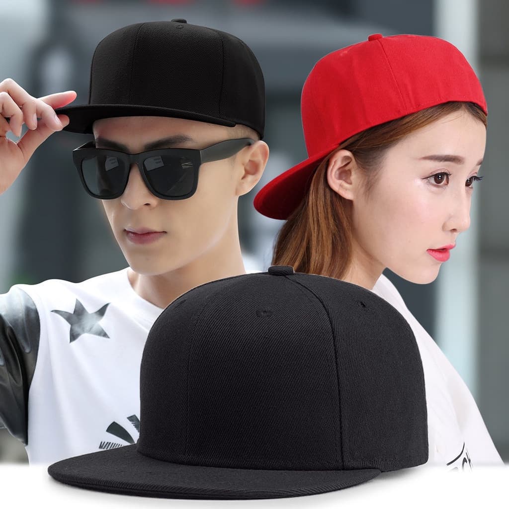 Boné De Beisebol Hip-hop Ajustável Com Aba Reta Em Cor Lisa Para Masculino E Mulheres