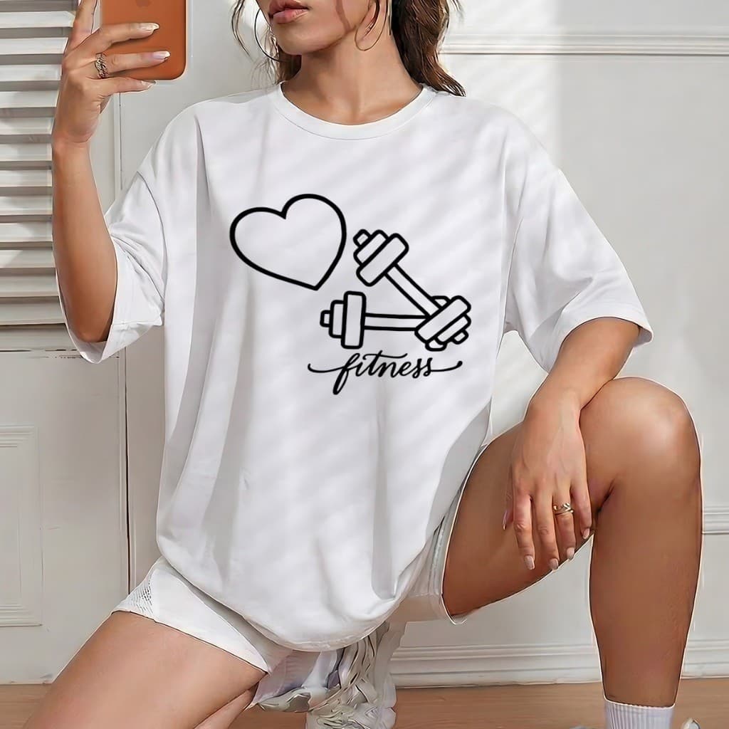 Camiseta Academia Feminina Fitness I love Gym Treino Tshirt 100% Algodão Tamanhos P ao GG Lançameto