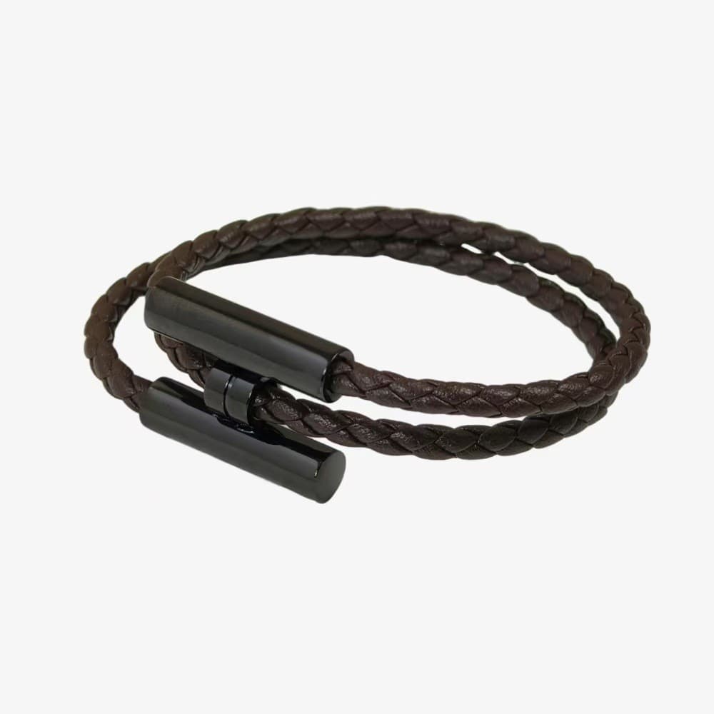 Casal pulseira feminina moda couro trançado pulseira simples All-Match masculino alça de mão pulseira masculina prata