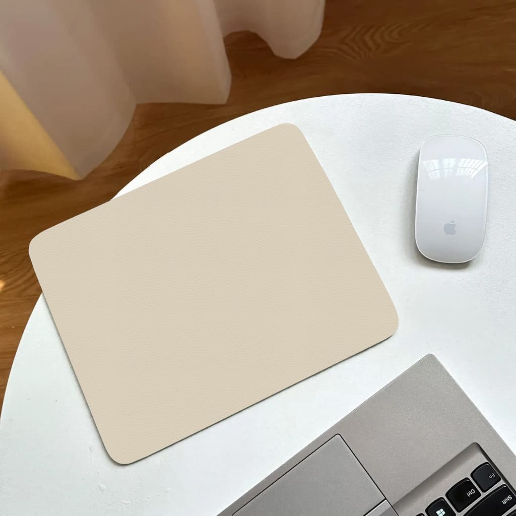 Mouse pad leve e luxuoso, pequeno Material de couro de alta qualidade, cor sólida, à prova d'água, durável, conveniente,