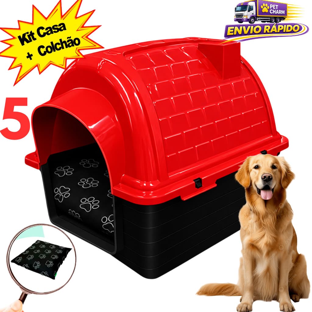 Casa Casinha Pet Cachorro N5 + Caminha Para Cachorro Casinha Para Cachorro Caminha de Cachorro