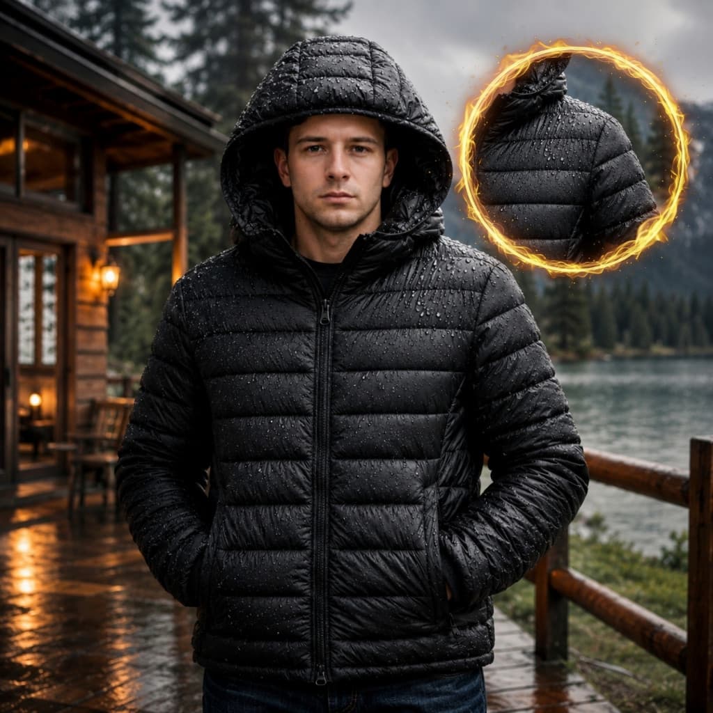 Jaqueta Puffer Masculina Bobojaco Bomber Blusa de Frio Inverno Neve Com Touca Removível