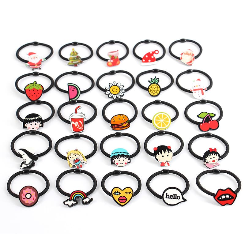 Doce bonito dos desenhos animados bandana 25 peças pacote corda de cabelo das crianças acessórios para o cabelo cabeça c