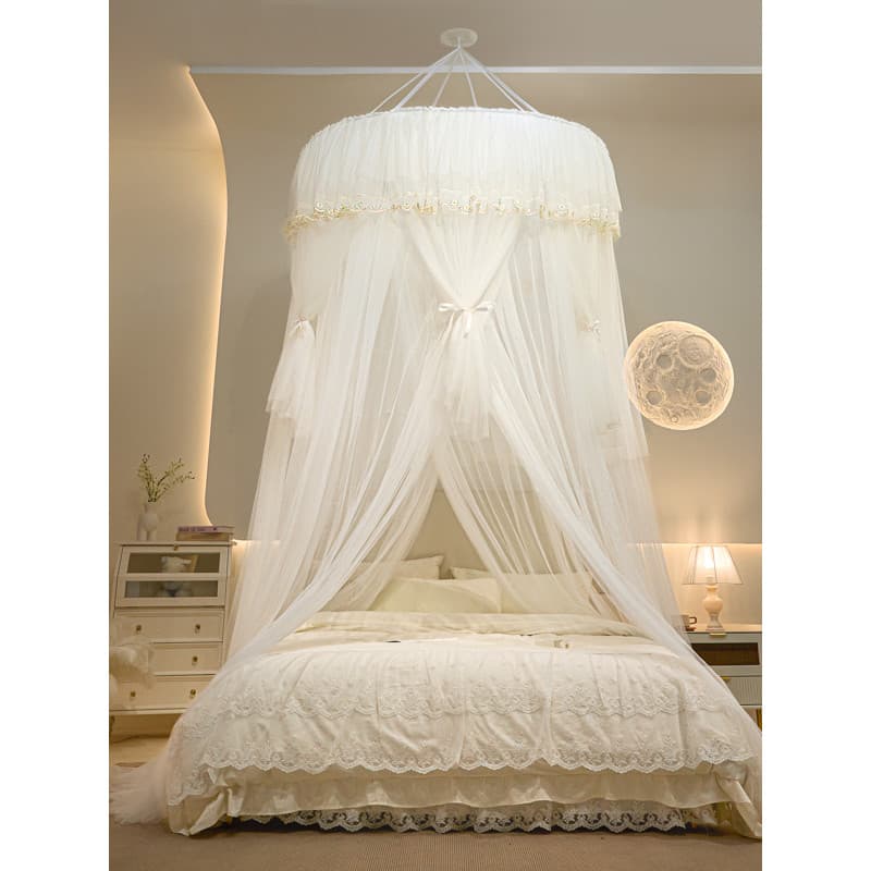 2026 novo estilo princesa pendurado cúpula mosquiteiro luxo porta dupla casa 1.5/1.8m cama de casal manto