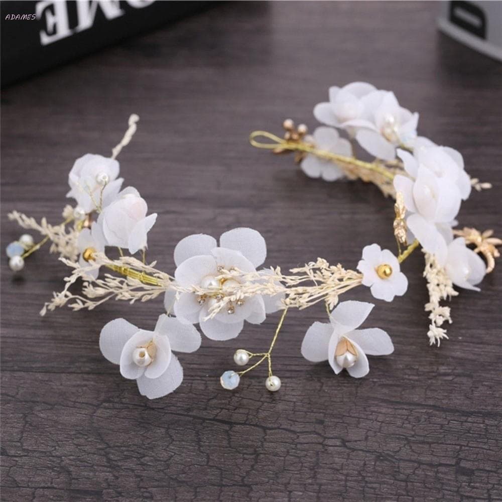 Faixa de Cabelo Fotográfica Adams Floresta Floral Faixa de Noiva Acessório de Cabelo de Casamento com Buquê B ELZ4