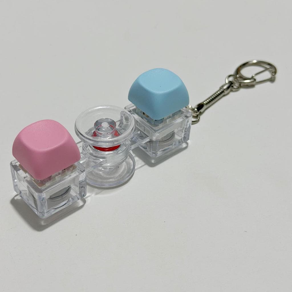 Duas Teclas LED Teclado Chaveiro Botão Mecânico Fidget Chave Bonés Dedo Brinquedos Alívio Do Estresse Crianças condekph