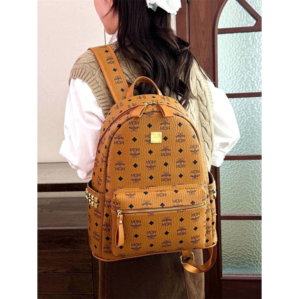 Mochila de grande capacidade moda feminina couro macio estudante universitário mochila 2026 novo estilo versão coreana C