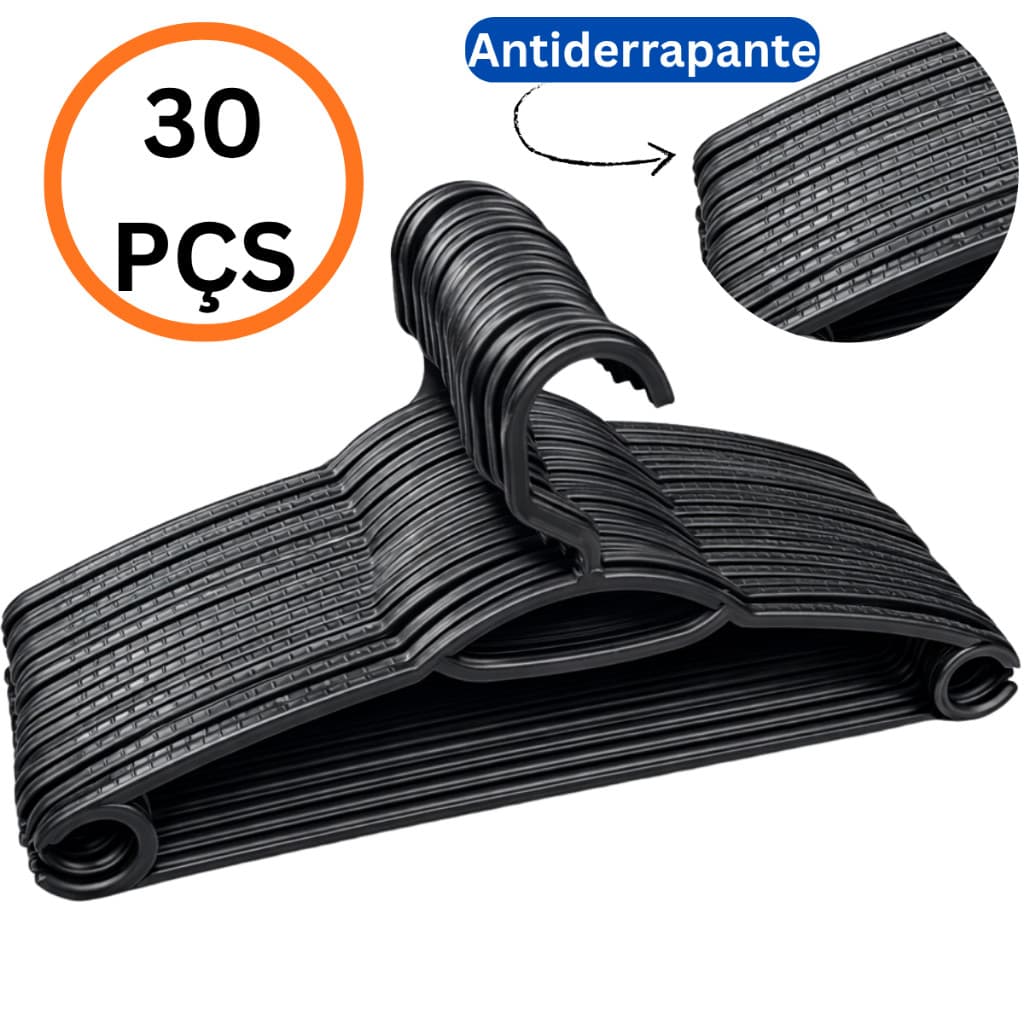 Kit 30 Cabide Reforçado Cabides Para Roupas Cruzeta Organização Queima de Estoque
