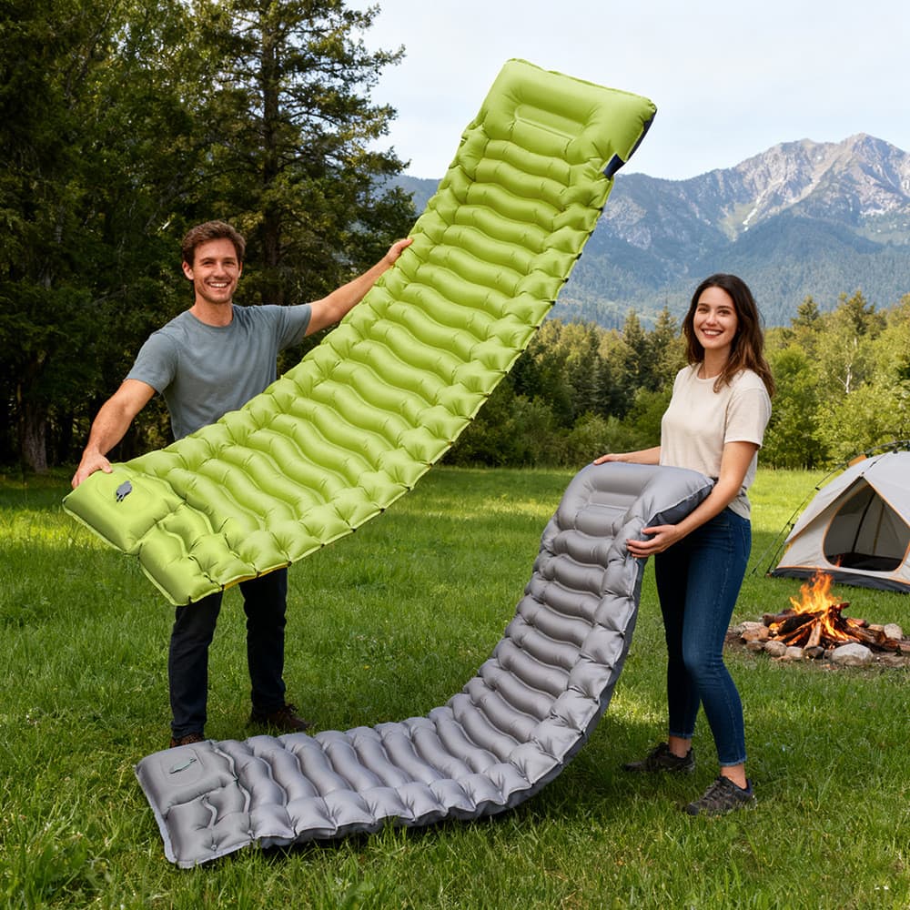 Almofada inflável auto-sustentável ultrafina portátil piquenique acampamento almofada de dormir ao ar livre à prova de u