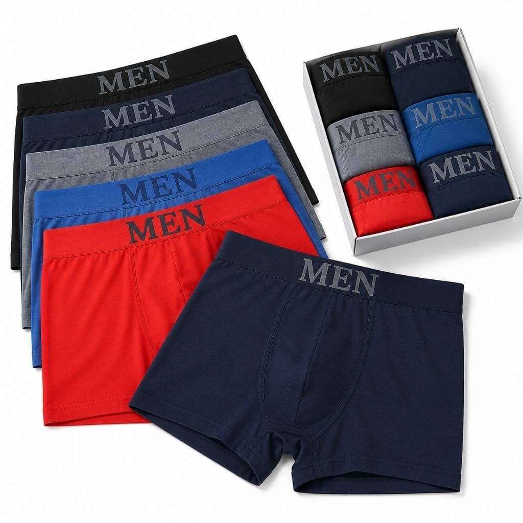 Kit 6 Cuecas Boxer. cueca box masculina. confortável e macia. Kit cueca masculina de qualidade.