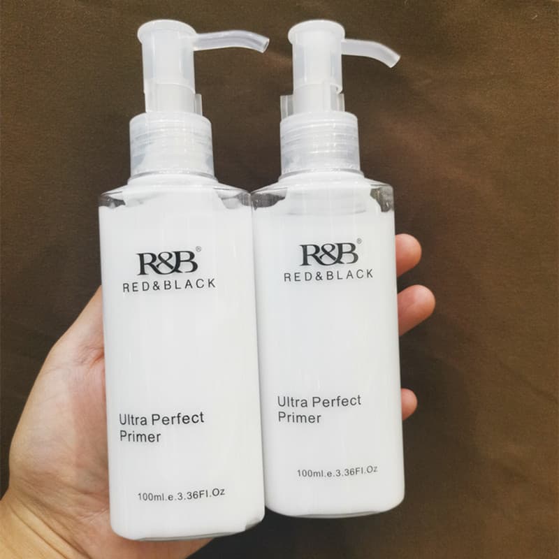 Primer de maquiagem vermelho e preto hidratante hidratante antiaderente em pó Base creme poros invisíveis controle de ól