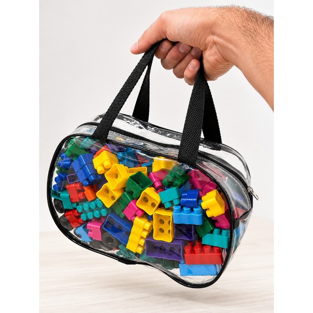 Kit 200 Blocos de Montar Infantil na Bolsa | Criatividade e Diversão Sem Limites