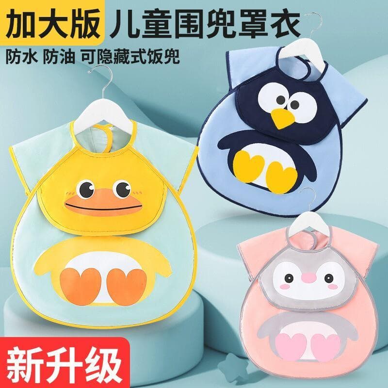 Bebê comendo babador macacão crianças arroz bolso verão masculino feminino avental de bebê à prova dwaterproof água Anti