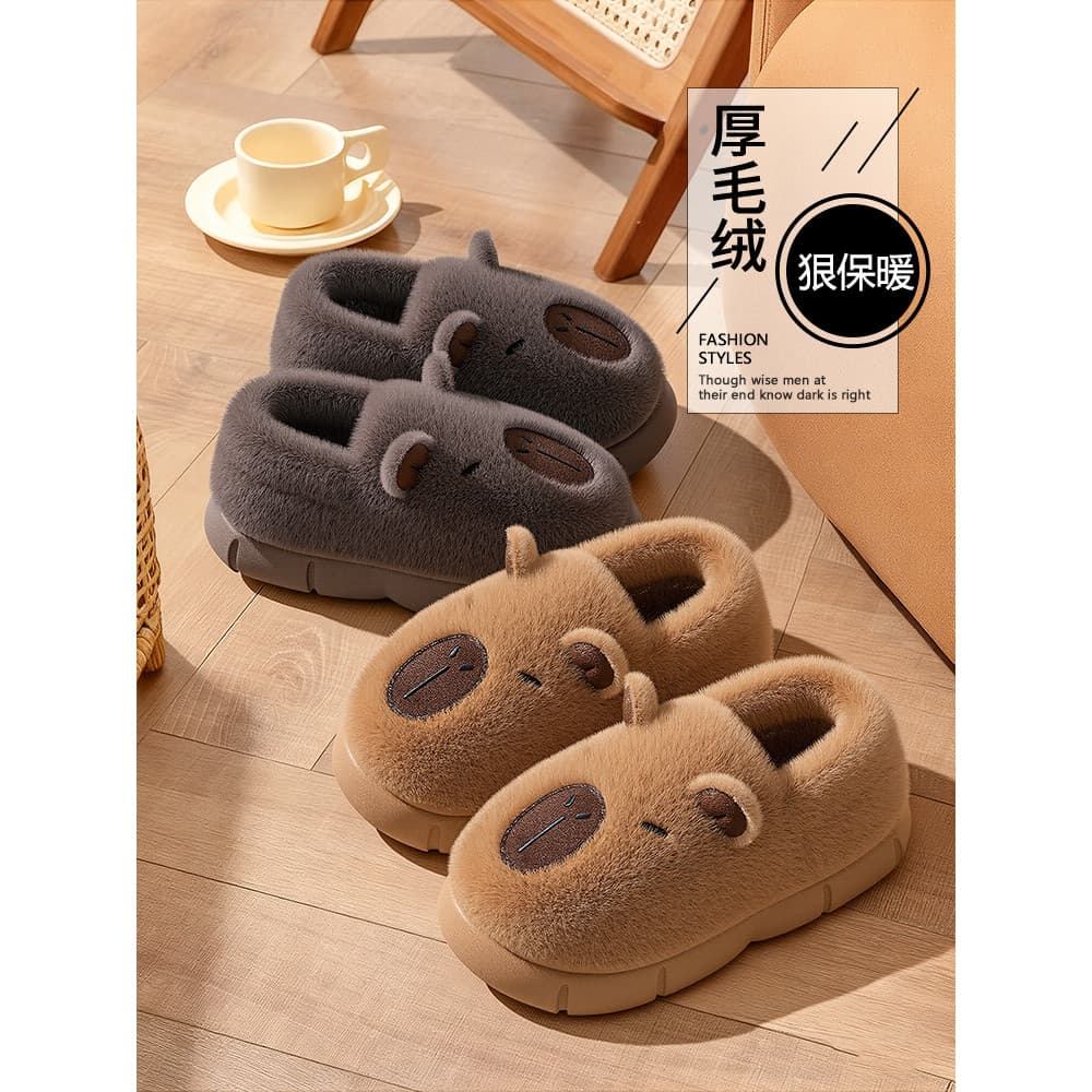 Kapibara sapatos de algodão médio grande crianças 2025 novo estilo inverno interior ao ar livre usar antiderrapante mais