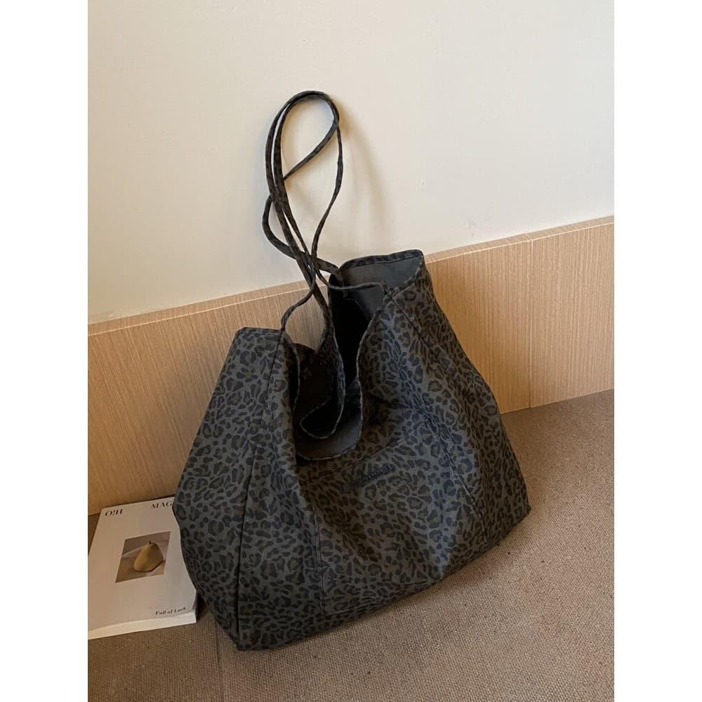 Casual solto sentir grande capacidade saco feminino 2024 novo estilo outono inverno Popular leopardo impressão Commuter