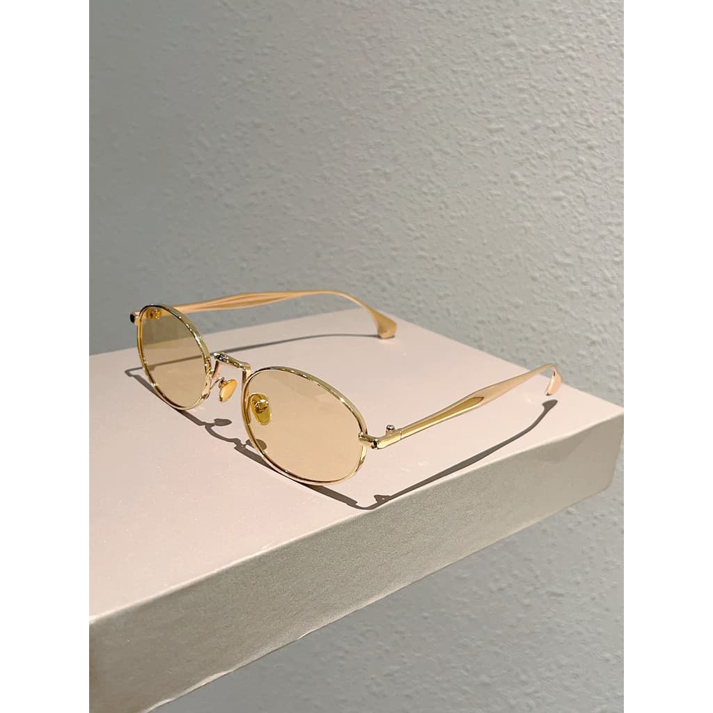 Europeu americano Metal pequeno quadro High-End óculos de sol Oval Retro moda óculos de sol na moda Hip Hop masculino fe