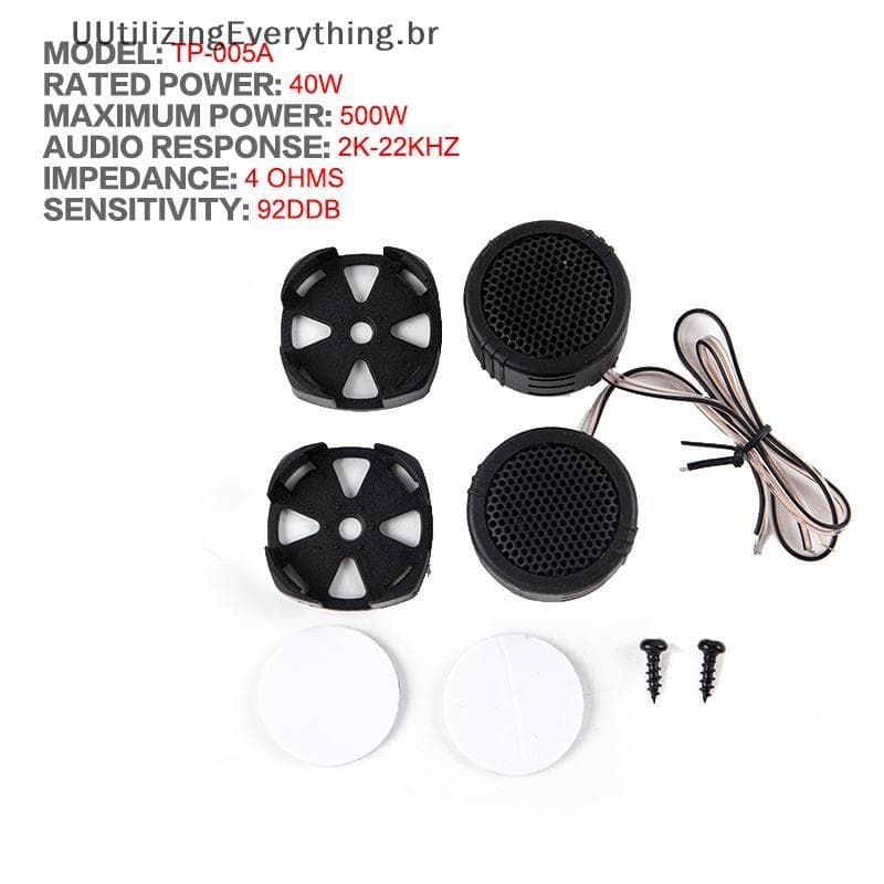 UUTIL 2x 500W Universal High Eficiência Dome Tweeter Alto-Falante Super Power Car Audio