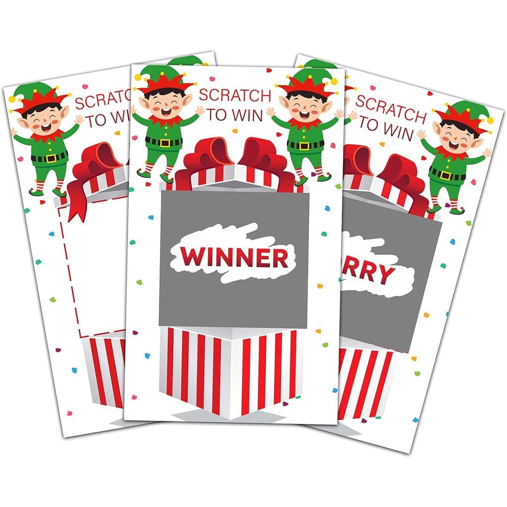 Cartões de Jogo Raspa e Ganha de Natal ONDTOM - Jogos de Raspar para Festa de Natal - Decorações e Suprimentos para Ativ