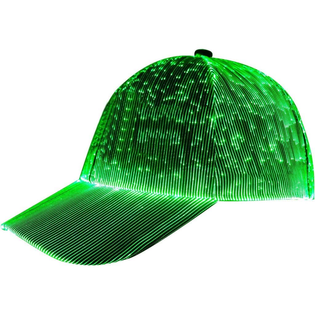 Boné LED de Fibra Óptica, Bonés de Beisebol EDM com Luzes de 7 Cores, Bonés Brilhantes com Carregamento USB, Acessórios