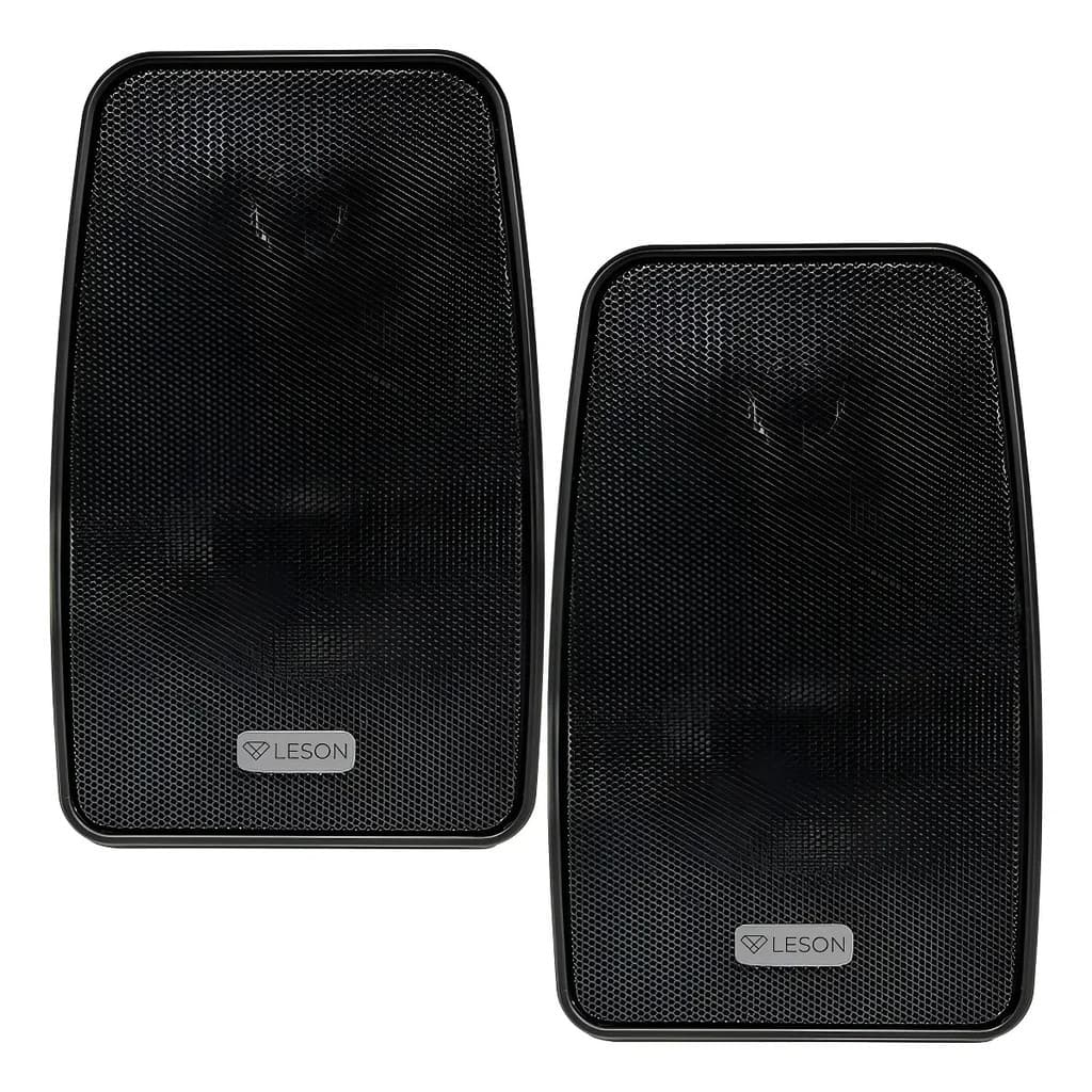 Caixa De Som Ambiente 70W RMS Leson 8 Ohms Woofer 4 Pol À Prova D'água Com Suporte