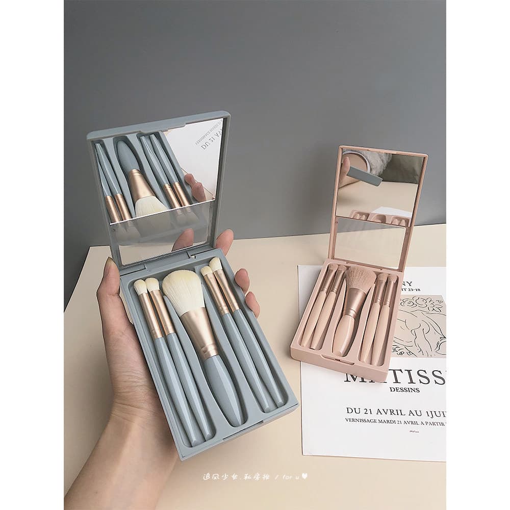 pincel maquiagem kit pincel maquiagem profissional Pincel de maquiagem versão atualizada Morandi com espelho pequeno est