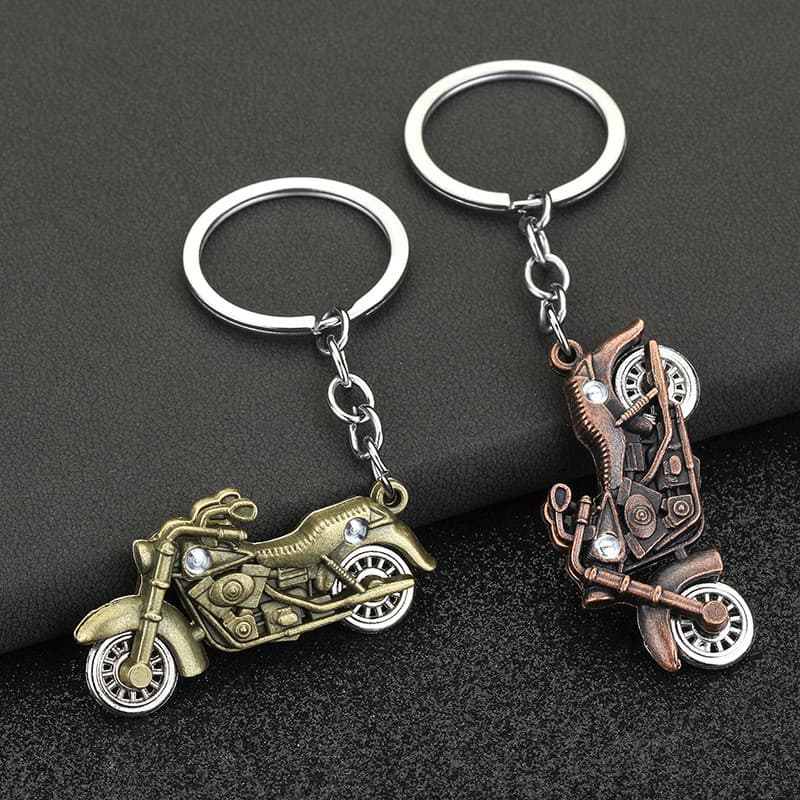 Metal Harley chaveiro motocicleta couro tecido chave pingente Retro saco cintura mochila decoração pingente