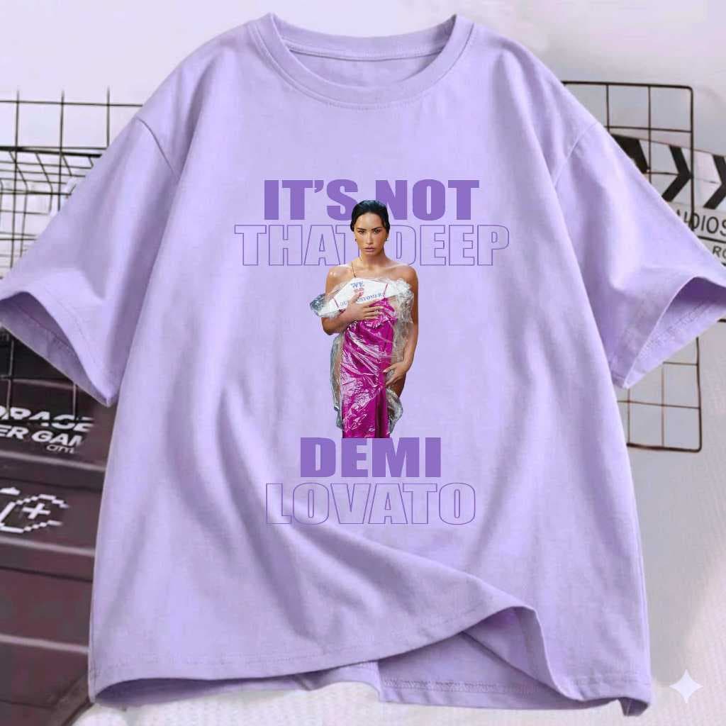Camiseta Feminina Demi Lovato Its Not That Deep Estampada Fã Pop Aesthetic Tumblr Manga Curta