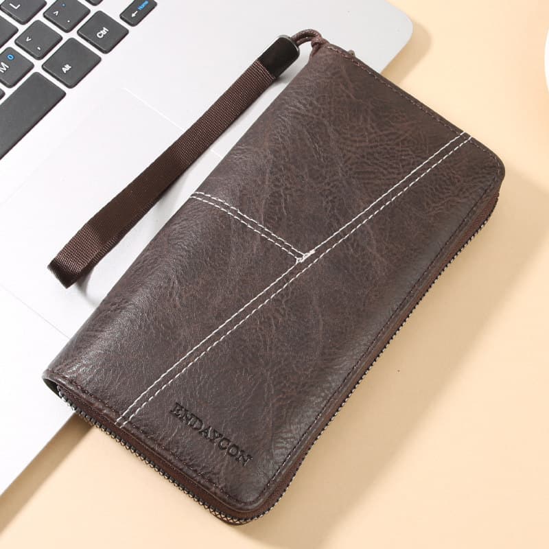 Bosni carteira masculina longa bolsa para celular Slot para vários cartões carteira com zíper de grande capacidade portá
