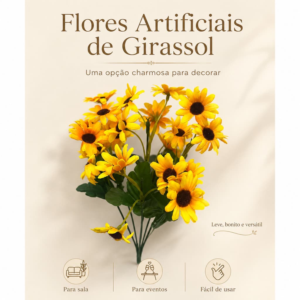 Buquê de Girassol artificial com aproximadamente 22 flores/h0017