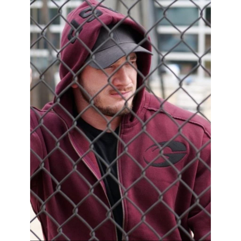 GASP Warcraft moletom outono inverno calor engrossado forro de lã solto tamanho grande esportes Fitness vinho vermelho z