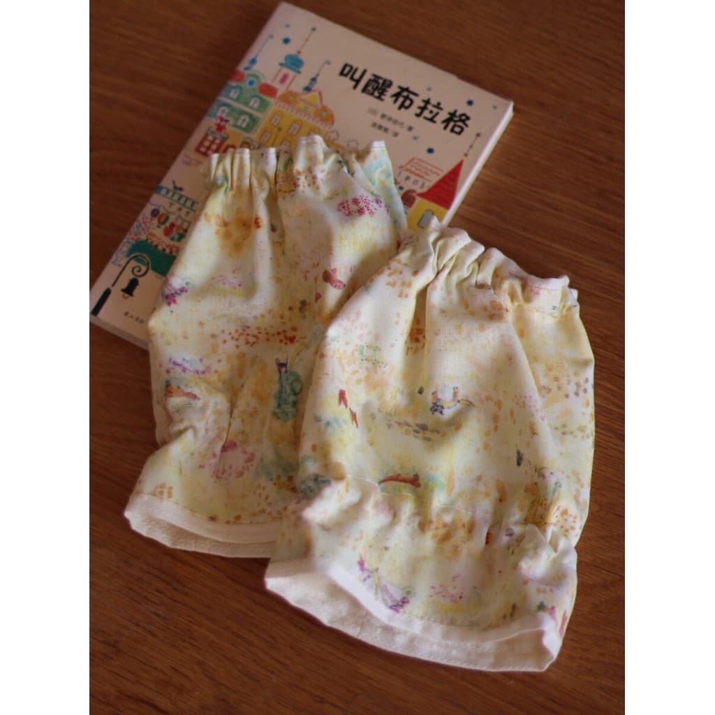 Manga de punho com estampa de campo de trigo, camada dupla, algodão puro, feito à mão, estilo japonês, estilo Mori, mang