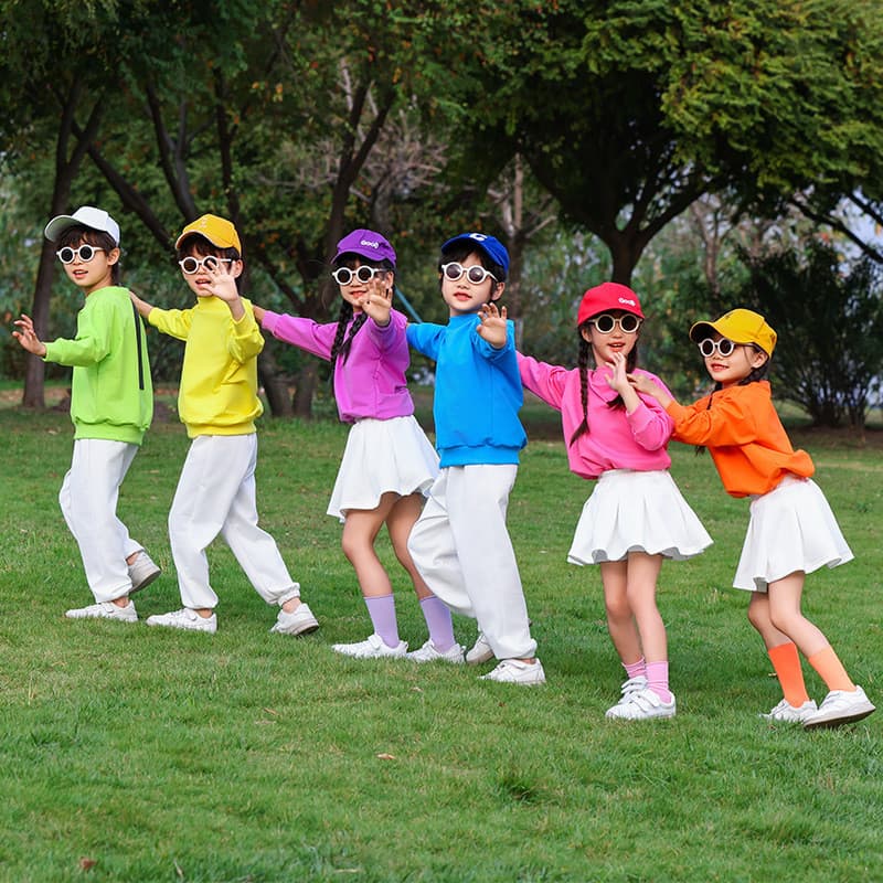 Dia das crianças Cheerleading traje dopamina moletom dança do jardim de infância estudantes do ensino fundamental jogos