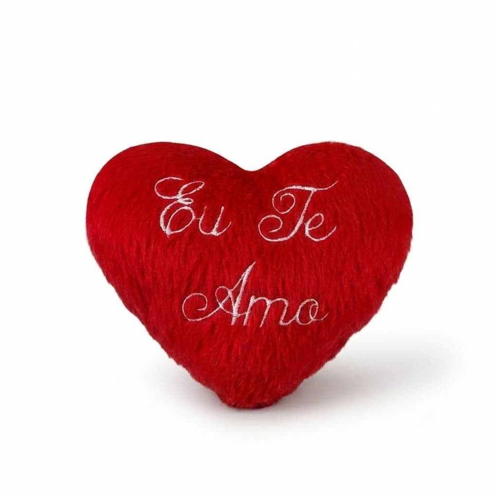 Almofada Coracao Pelucia Vermelha Presente Namorados Frases Amor Decorativa Macia
